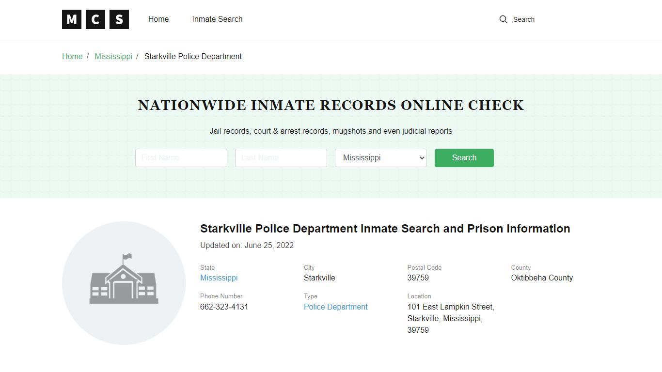 Starkville, MS Police and Jail Records