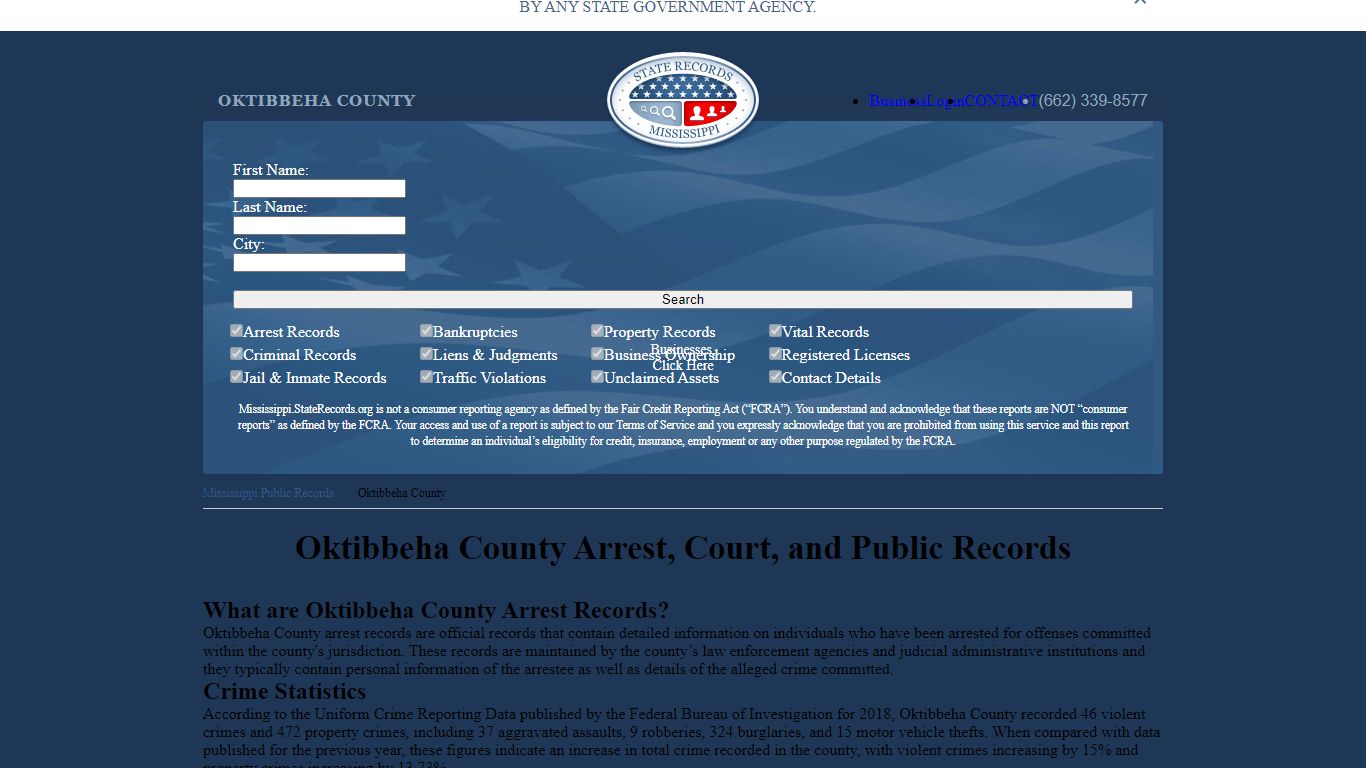 Oktibbeha County Arrest, Court, and Public Records